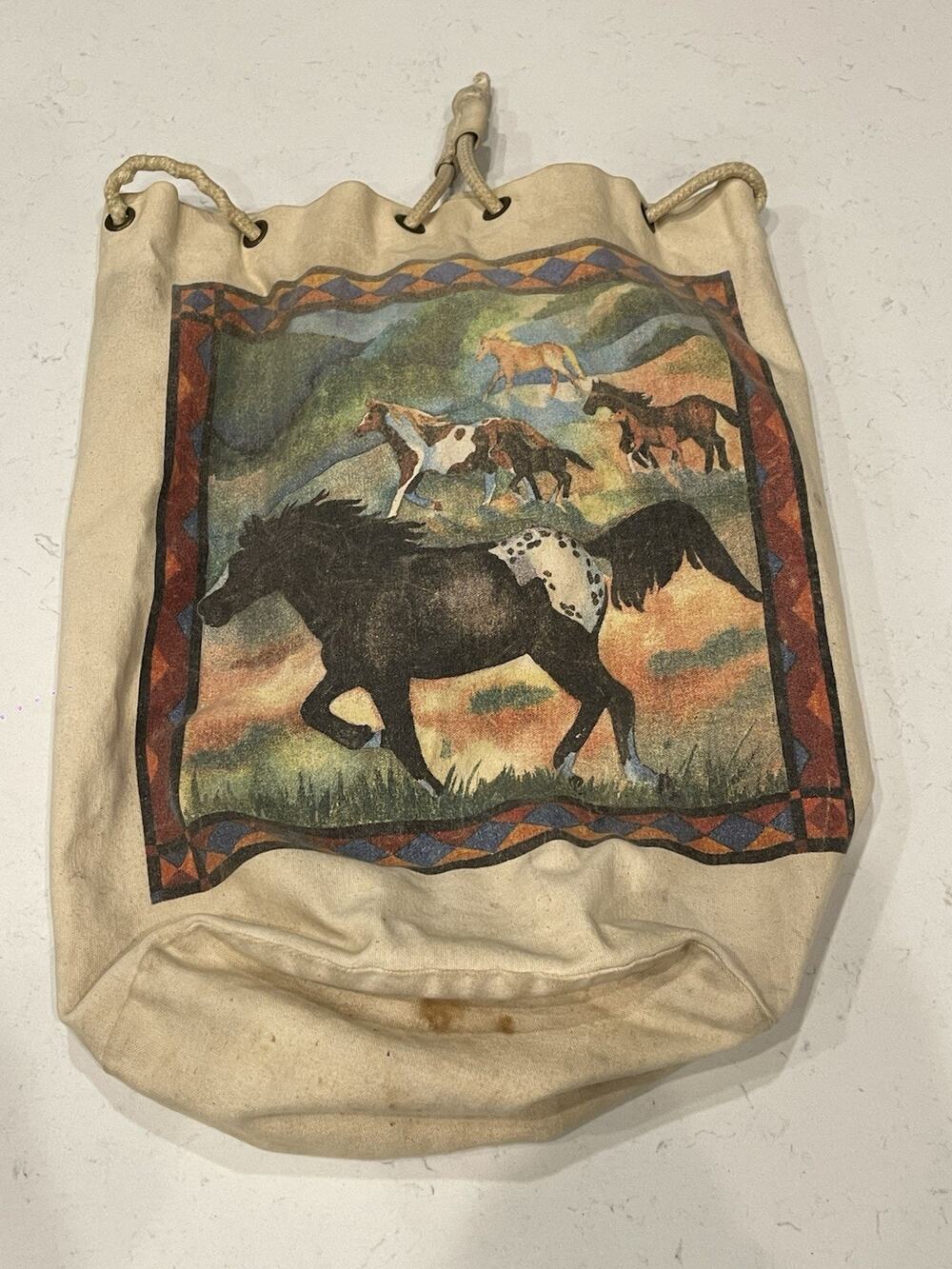 vintage Las Olas. canvas drawstring bag
